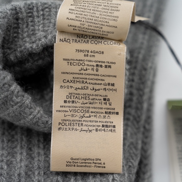 size M Gucci Knit Cashmere Leg Warmers Grey - Picture 6 of 8